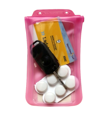DiCAPac Keykeeper III small, waterproof Document Bag, Key-Card Case, Pink
