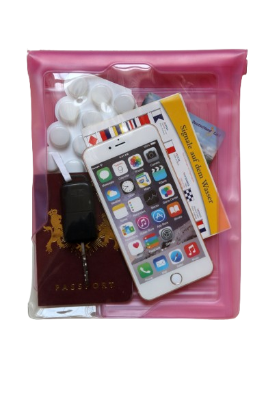 DiCAPac multi-purpose bag, document bag, map bag, waterproof dry bag, pink